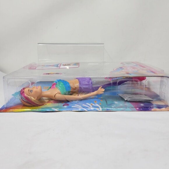 Barbie Dreamtopia Sparkle Lights Mermaid Doll Light-Up Tail Works Damaged Box - Picture 7 of 10